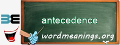 WordMeaning blackboard for antecedence